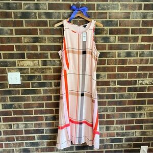 NWT Ann Taylor Pink Plaid Midi Dress